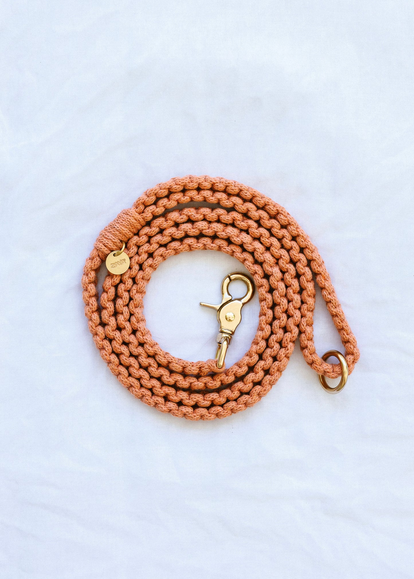 Chloe Macramé Dog Leash - Rust