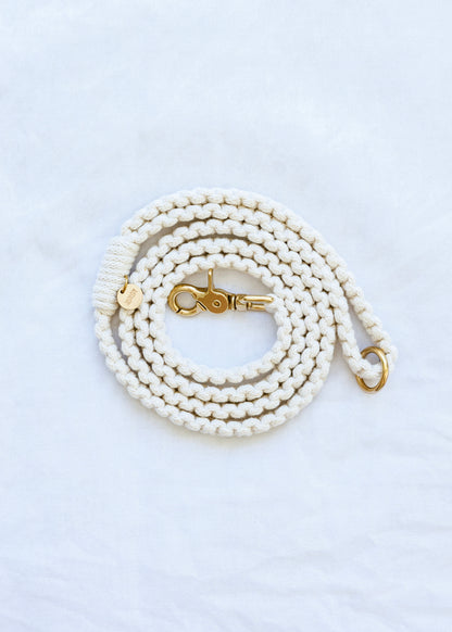 Chloe Macramé Dog Leash - Shell